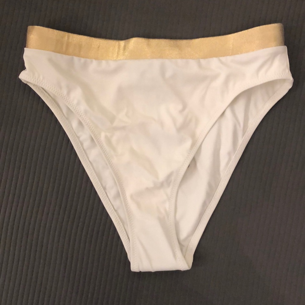 Free people high waisted ivory gold swim bottom m